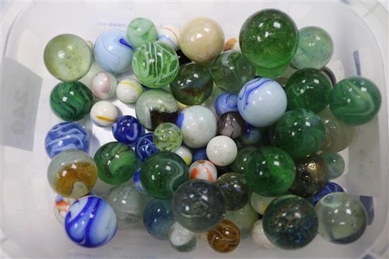 A collection of assorted marbles